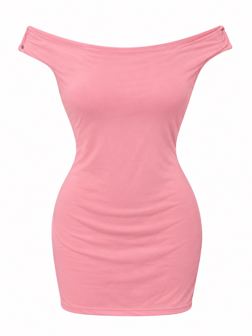 Off-Shoulder Bodycon Dress in Pink